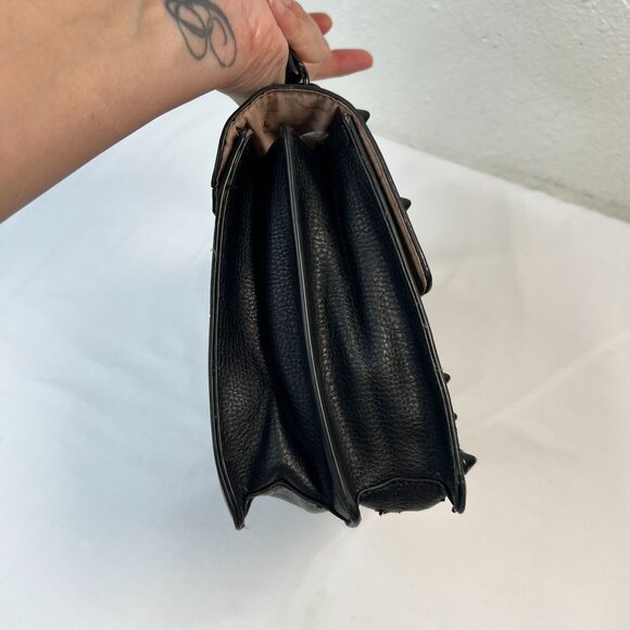 Foly + Corinna Skyline Bandit Drop Lock Top Handle Black Spike Studded Bag Punk - Picture 6 of 14